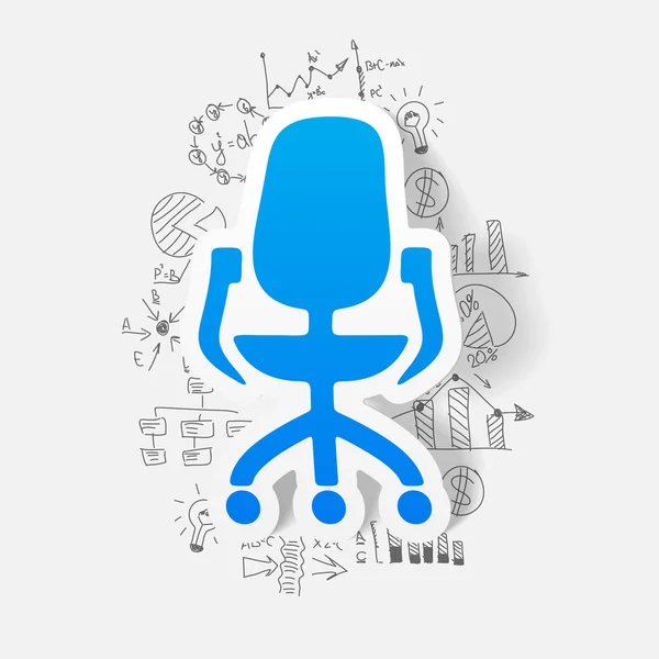 Dessiner des formules d'affaires. chaise de bureau — Image vectorielle