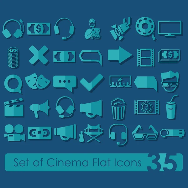 Ensemble d'icônes de cinéma — Image vectorielle