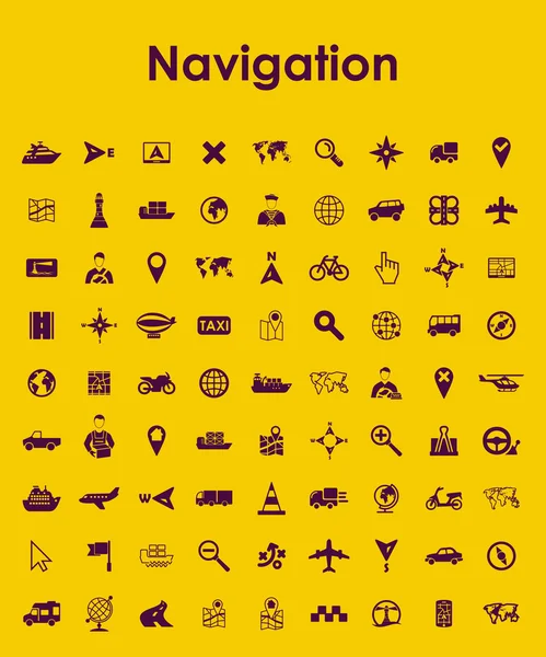 Set of navigation simple icons — Stock Vector