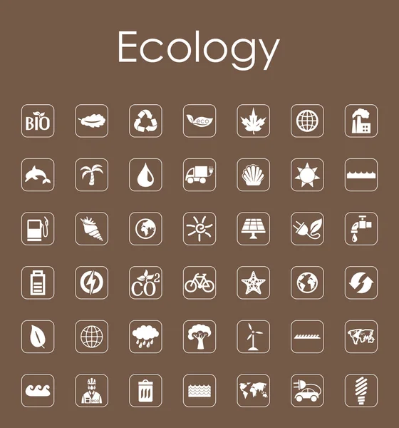 Conjunto de iconos simples de ecología — Archivo Imágenes Vectoriales