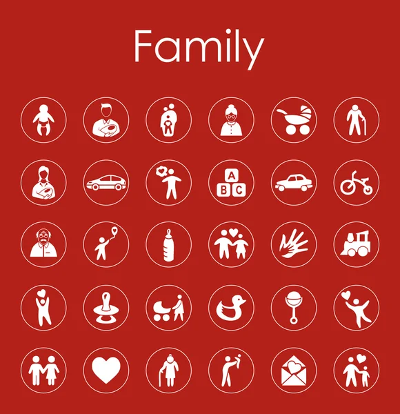 Reihe einfacher Familiensymbole — Stockvektor