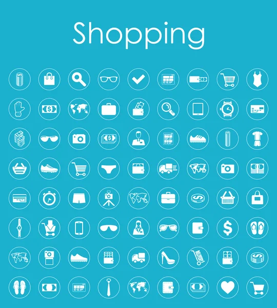 Set di shopping semplici icone — Vettoriale Stock
