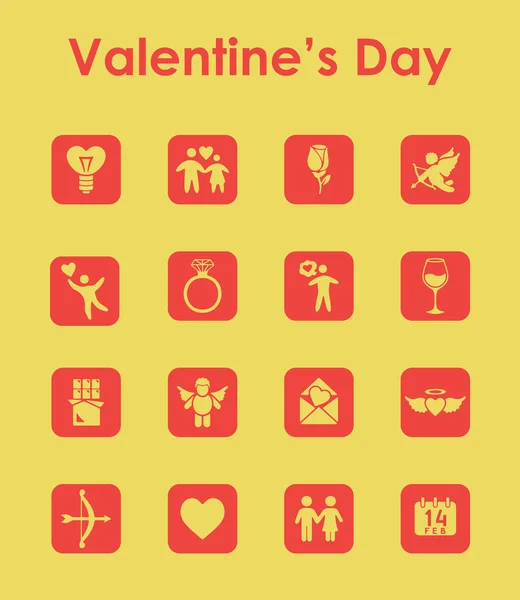 Set of Valentine's Day simple icons — Stock Vector