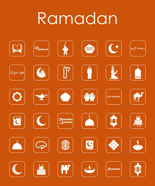 Набор простых иконок рамадана — стоковый вектор