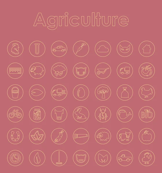 Sada jednoduchých ikon zemědělství — Stockový vektor