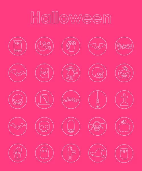 Conjunto de iconos simples de Halloween — Vector de stock