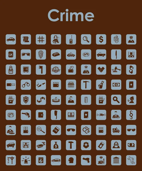 Set of crime simple icons — Stock Vector