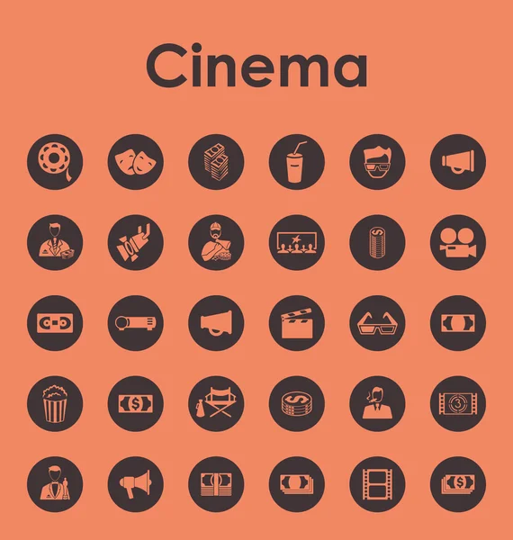 Ensemble d'icônes simples cinéma — Image vectorielle