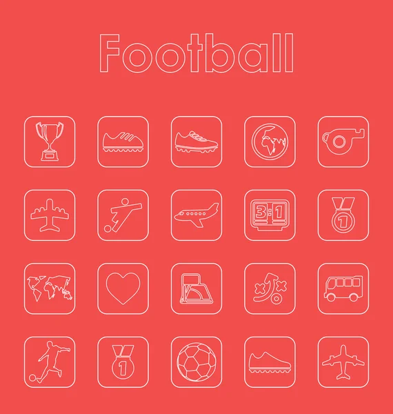 Zestaw prostych ikon piłki nożnej — Wektor stockowy