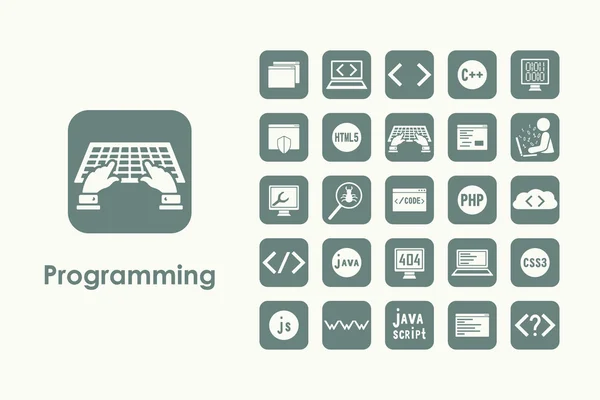 Set van de eenvoudige pictogrammen programmering — Stockvector