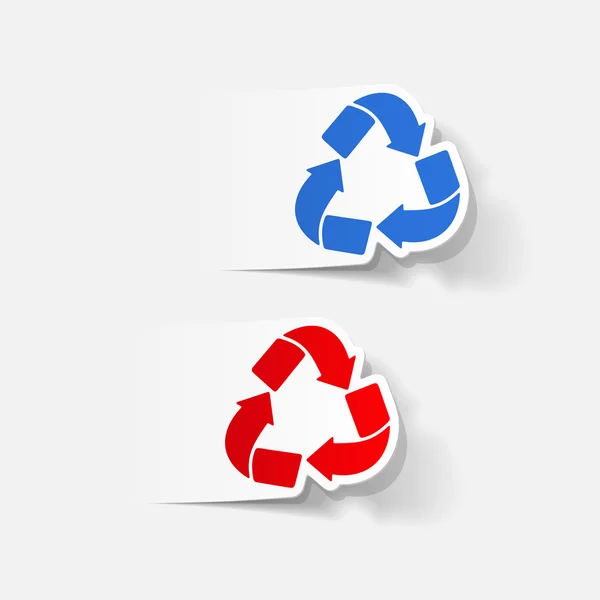 Realistisches Gestaltungselement: Recyclingschild — Stockvektor