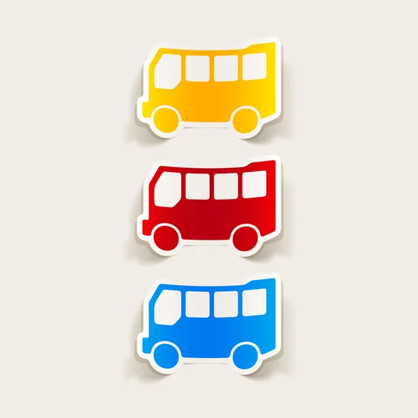 Elemento de design realista: ônibus —  Vetores de Stock