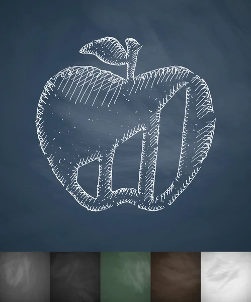 Icono de manzana. Dibujado a mano — Archivo Imágenes Vectoriales