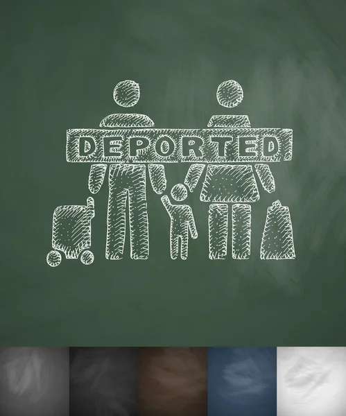 Deported family icon. Hand drawn — Stock Vector