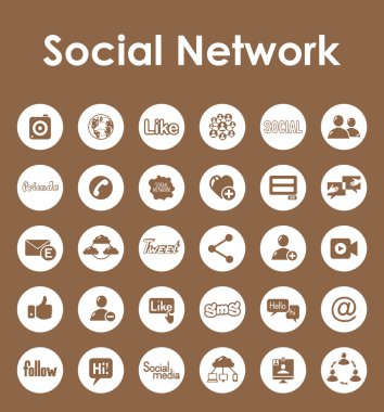 Sosyal ağ basit simgeler kümesi