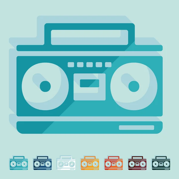 Flat design: cassette recorder — Stock Vector