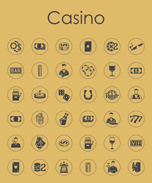 Set of casino simple icons — Stock Vector