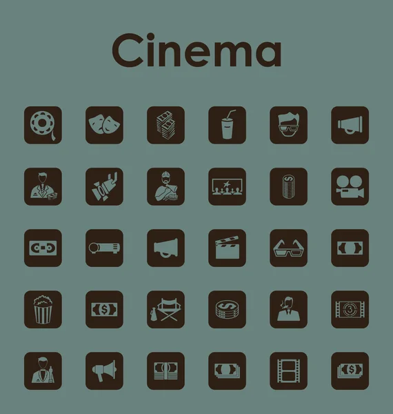 Conjunto de iconos simples de cine — Vector de stock