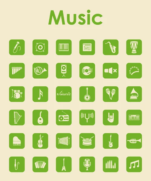 Conjunto de iconos de música simple — Vector de stock