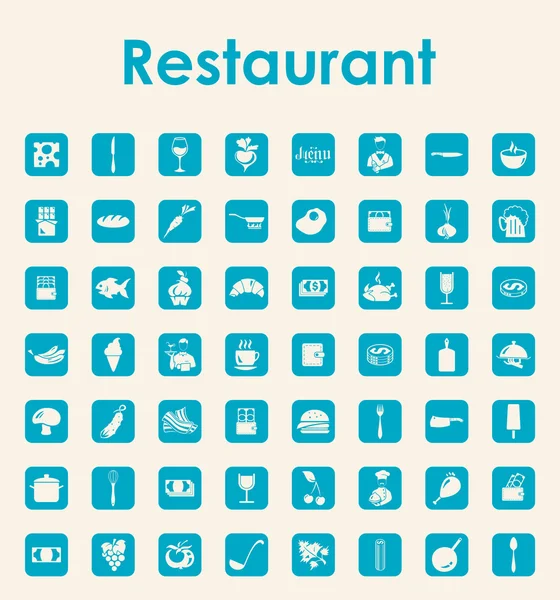 Set van de eenvoudige pictogrammen restaurant — Stockvector