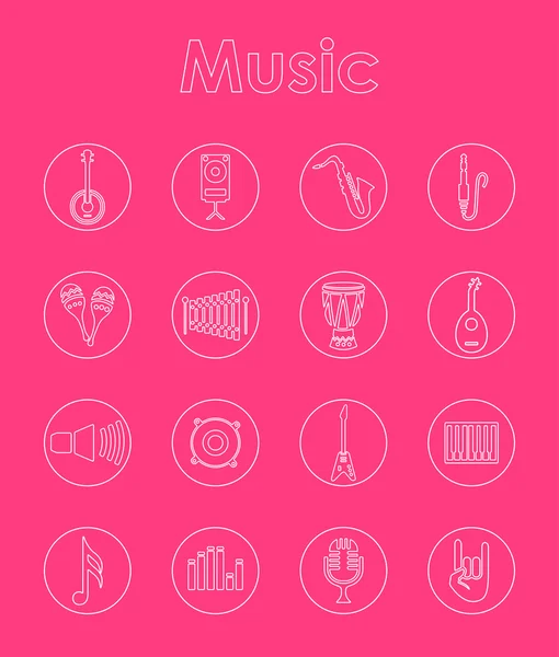 Sada jednoduchých hudebních ikon — Stockový vektor