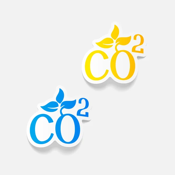 Elemento de diseño realista: dióxido de signo de CO2 — Vector de stock