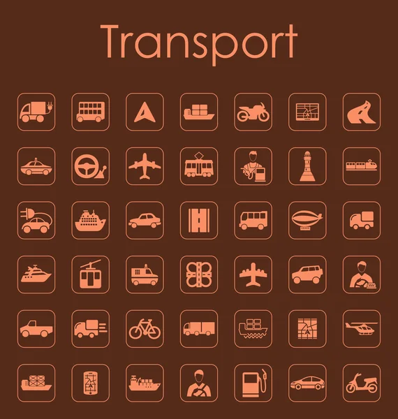 Set of transport simple icons — Stock Vector