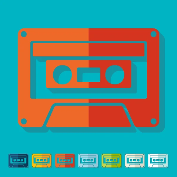 Diseño plano: audiocassette — Vector de stock