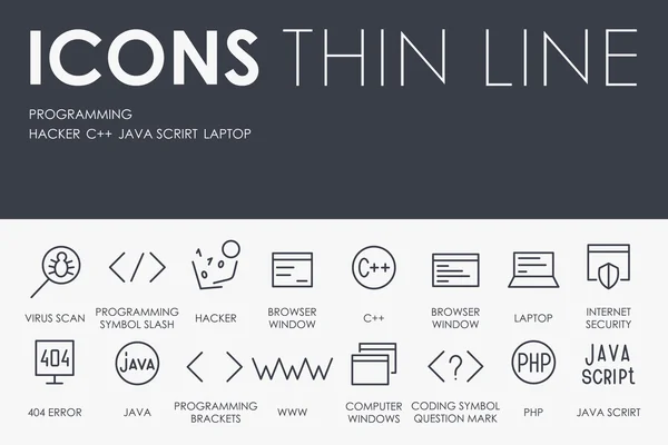 Programmierung von Thin-Line-Symbolen — Stockvektor