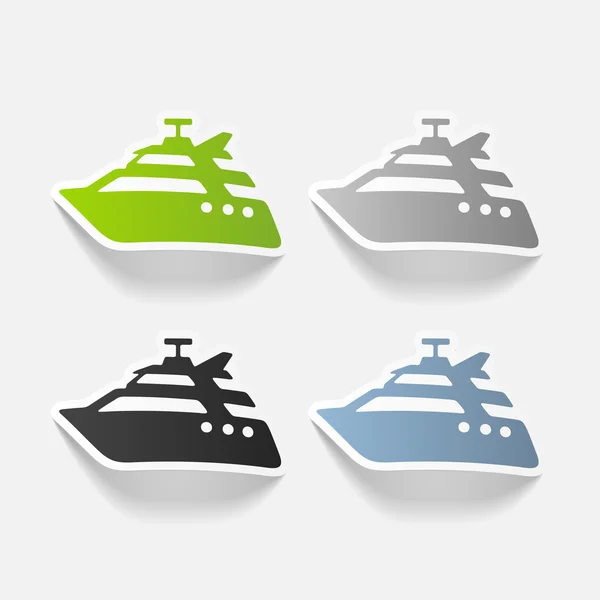 Elemento di design realistico: yacht — Vettoriale Stock