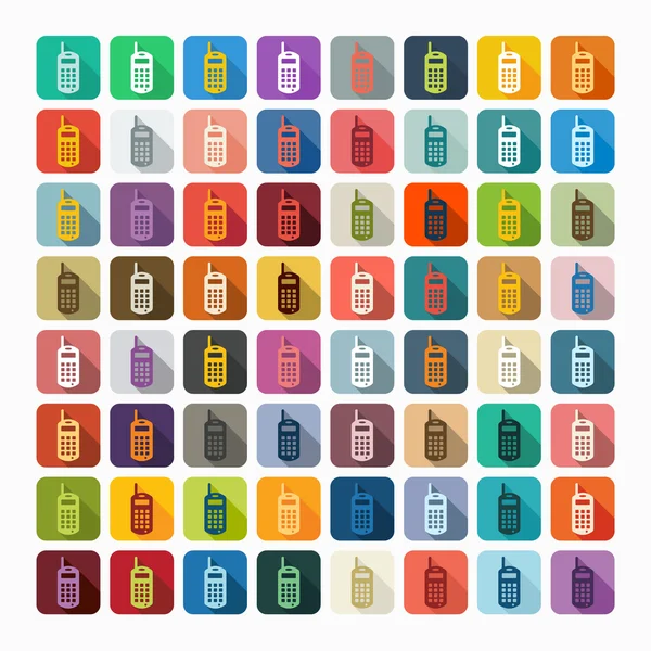 Flat design: old mobile phone — Stock Vector