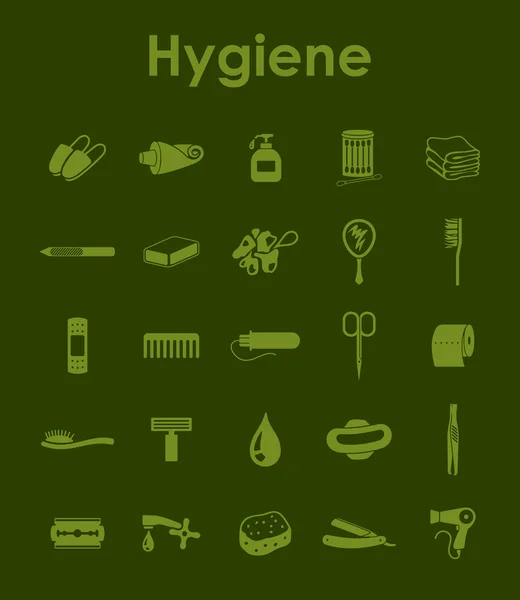 Set of hygiene simple icons — Stock Vector