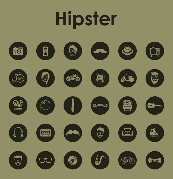 Ensemble d'icônes simples hipster — Image vectorielle