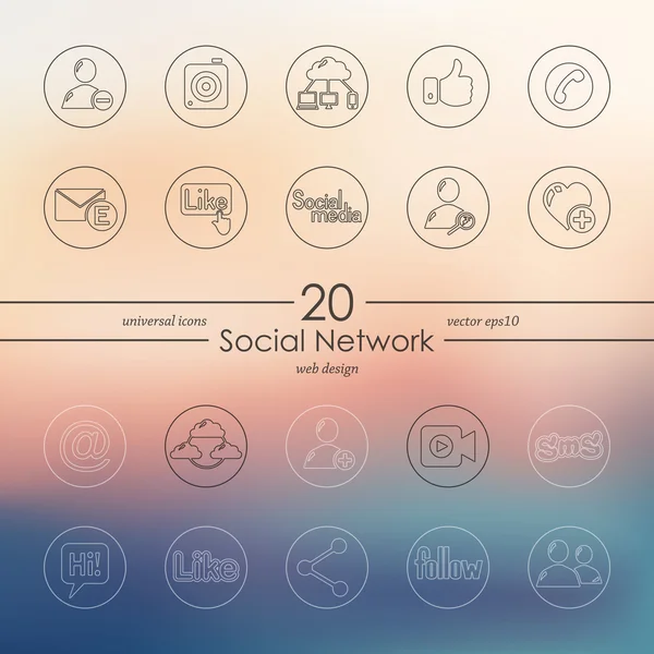 Набір піктограм соціальної мережі — стоковий вектор