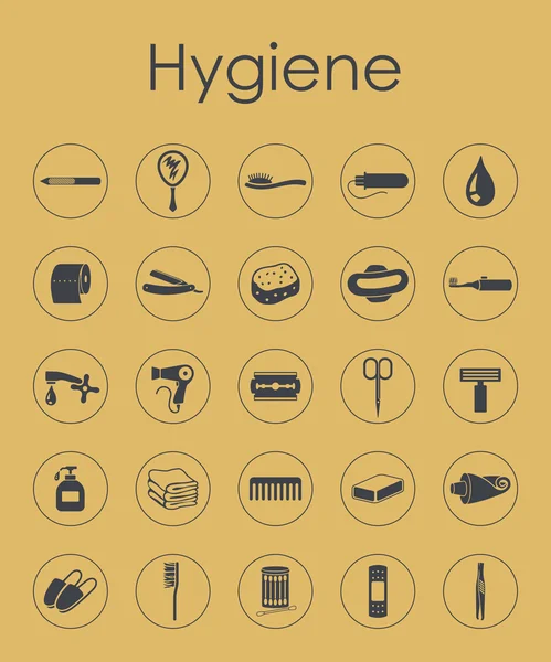 Set van de eenvoudige pictogrammen hygiëne — Stockvector