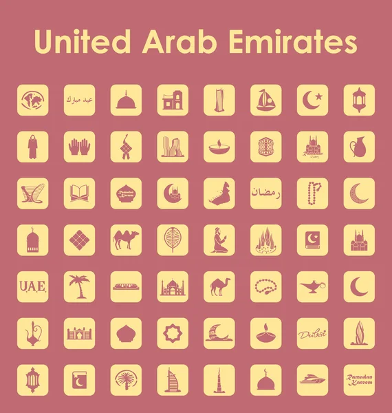 Conjunto de Emiratos Árabes Unidos iconos simples — Vector de stock