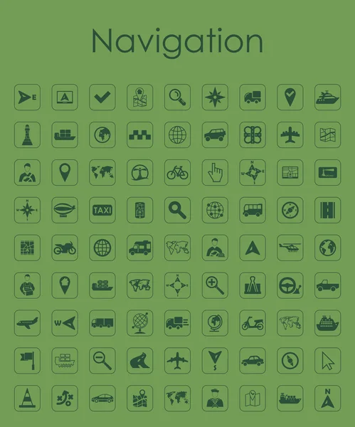Набор простых значков навигации — стоковый вектор