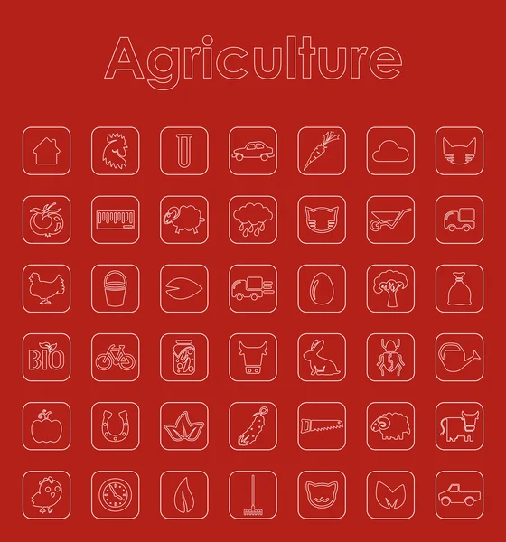 Zestaw prostych ikon rolnictwa — Wektor stockowy