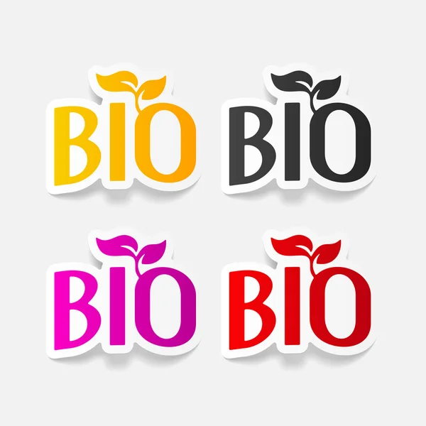 Elemento di design realistico: segno bio — Vettoriale Stock