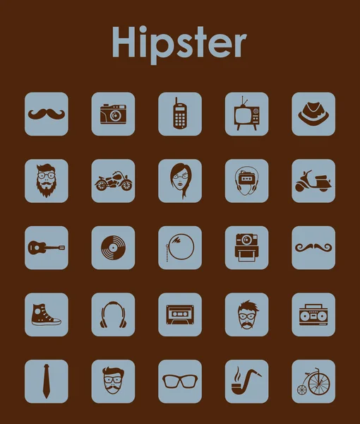 Conjunto de iconos simples hipster — Vector de stock