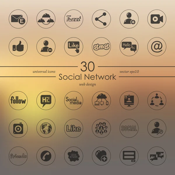 Reihe von Symbolen des sozialen Netzwerks — Stockvektor