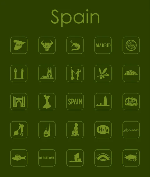 Reihe einfacher spanischer Symbole — Stockvektor