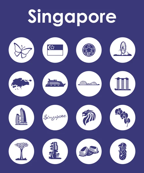 Az egyszerű ikonok, Szingapúr — Stock Vector