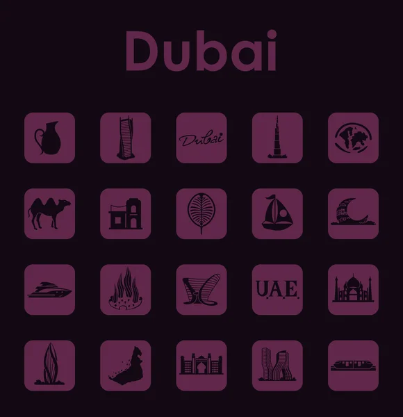 Набор простых иконок Дубая — стоковый вектор