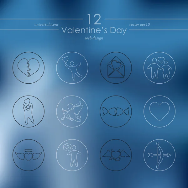 Ensemble d'icônes simples Saint-Valentin — Image vectorielle