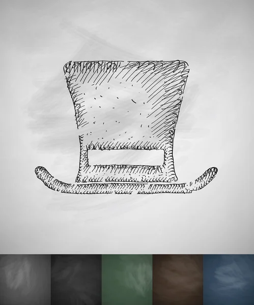 Pictogram van een hand getekende cilinder hoed — Stockvector