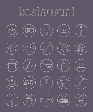 basit Restoran simgeler kümesi