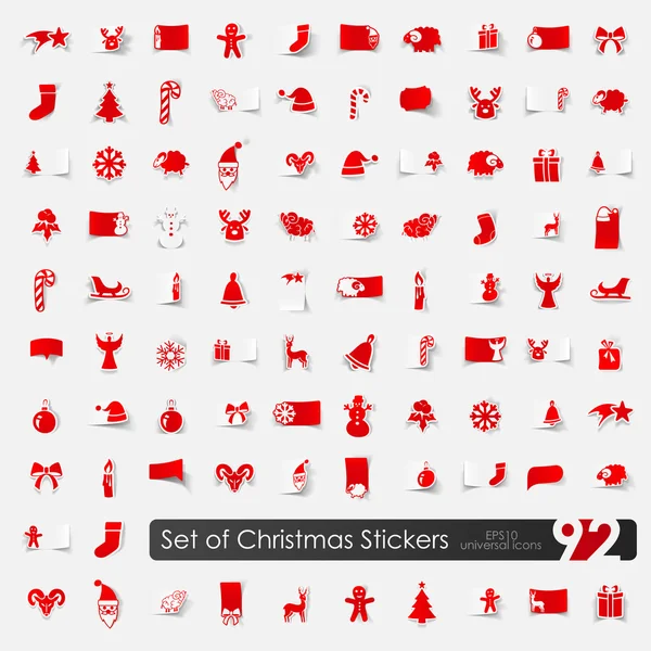 Set van eenvoudige Kerstmis pictogrammen — Stockvector