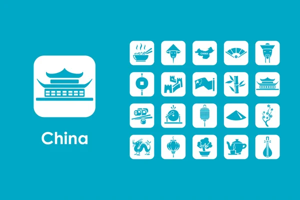 シンプルな中国のアイコンのセット — ストックベクタ