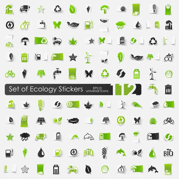 Set di semplici icone di ecologia — Vettoriale Stock